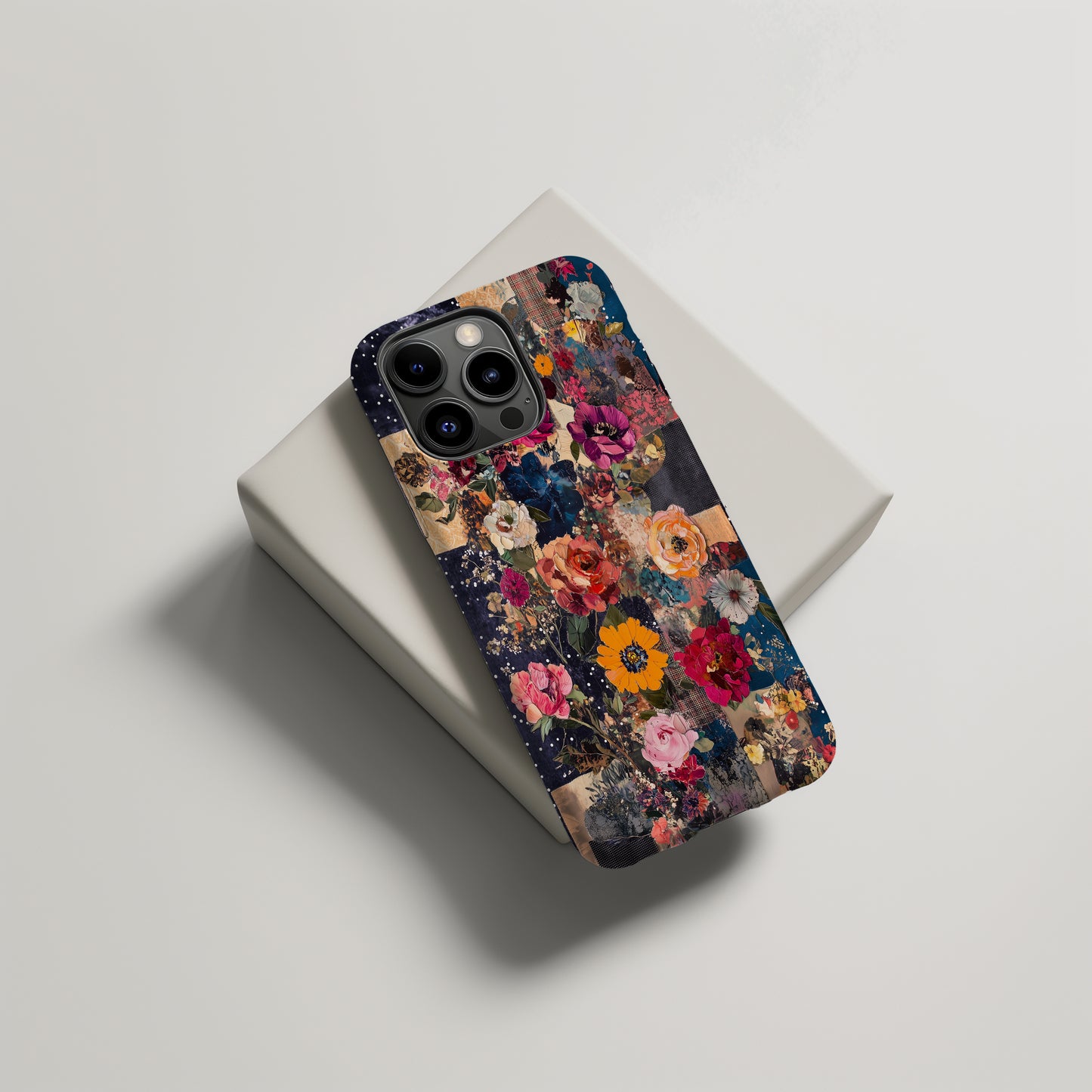 Boho Bloom Collage – Vintage Floral Patchwork Phone Case