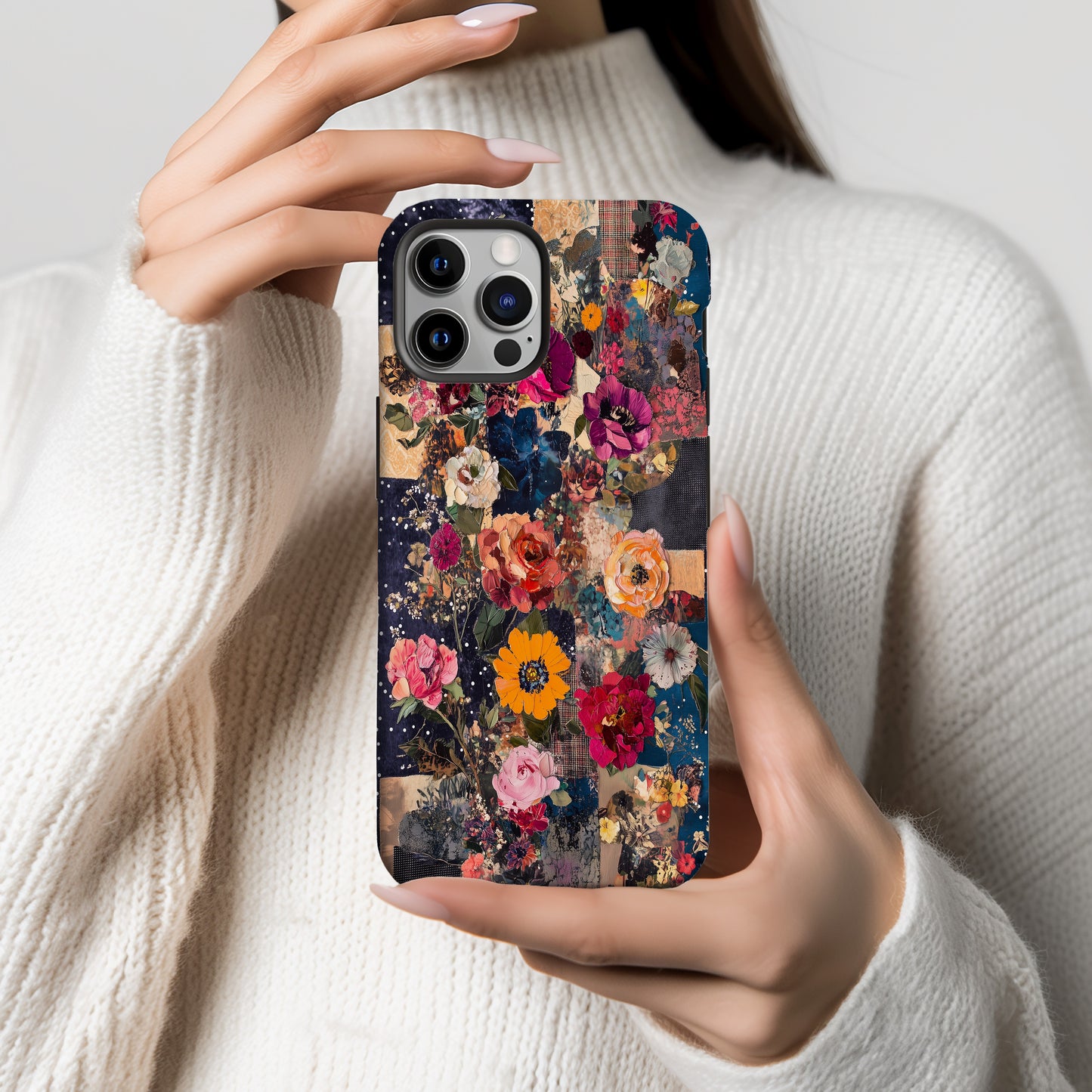 Boho Bloom Collage – Vintage Floral Patchwork Phone Case