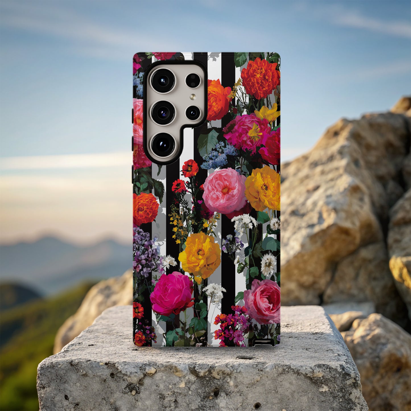 Bold Bloom Stripes Phone Case