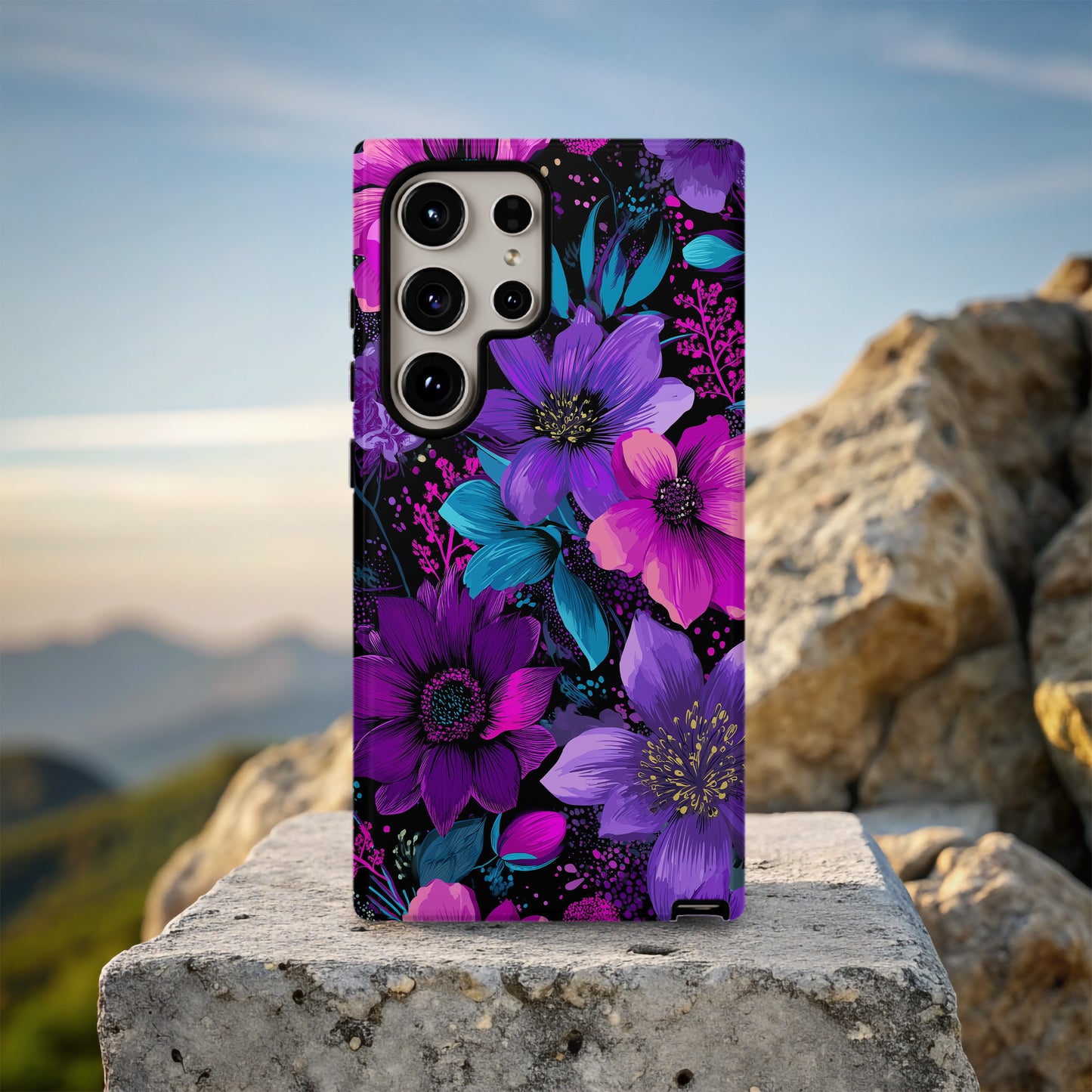 Electric Bloom Noir Phone Case