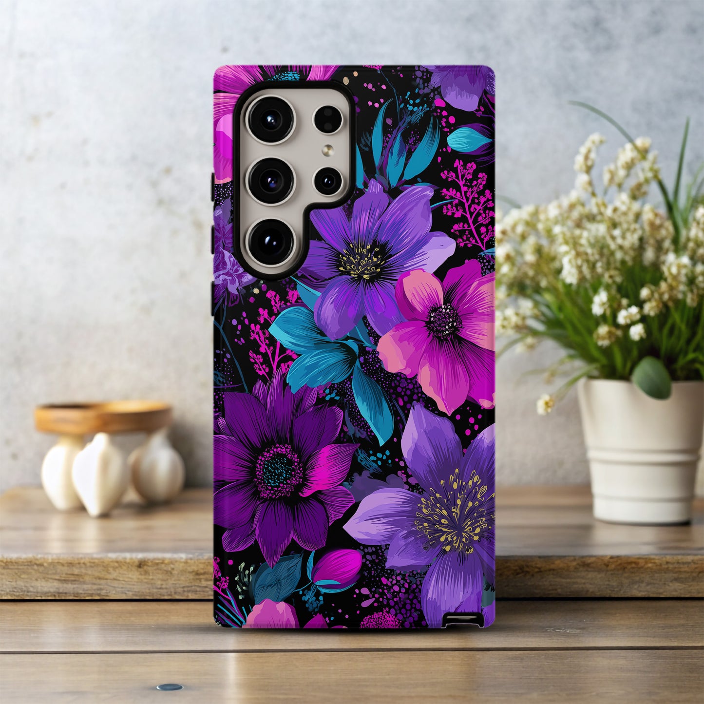Electric Bloom Noir Phone Case