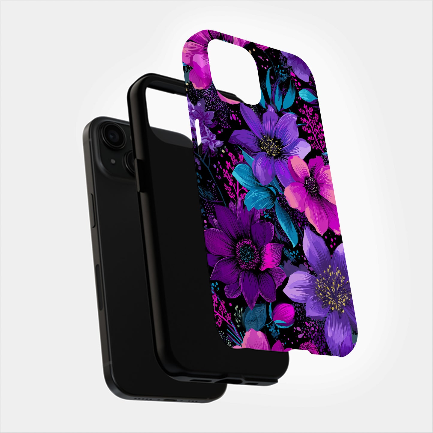 Electric Bloom Noir Phone Case