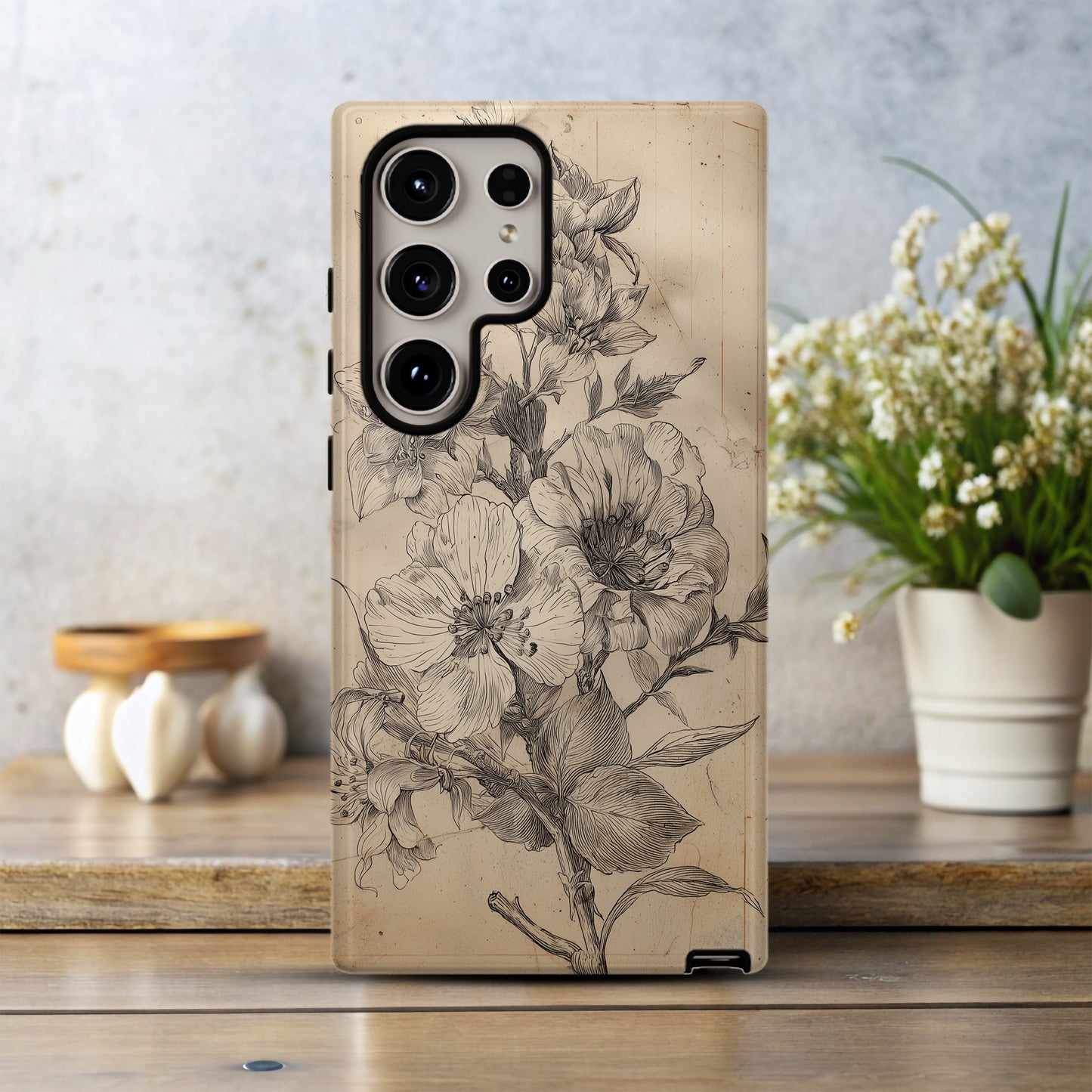 Whispers of Time: Antique Botanical Etching in Bloom