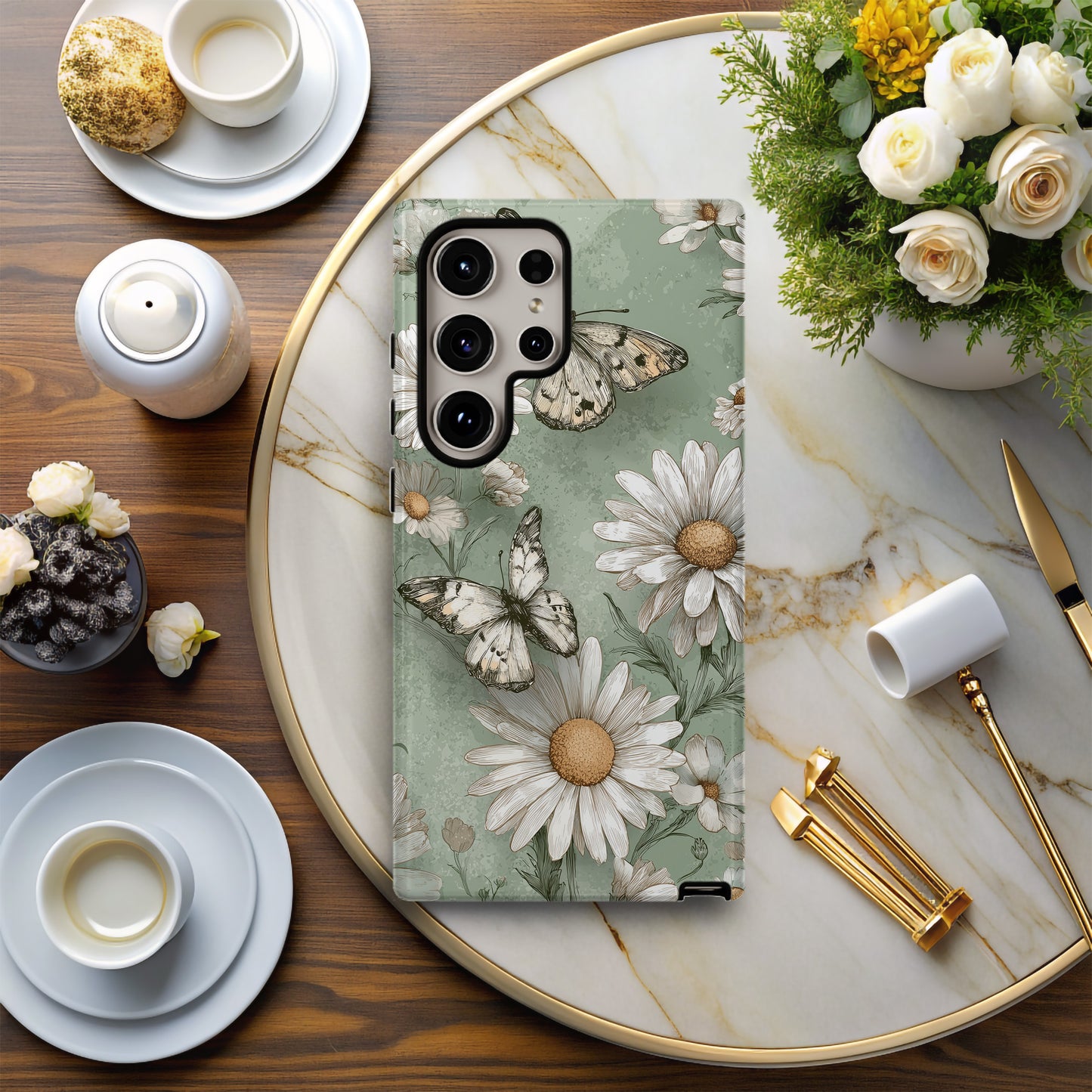 Whispers of Spring: Vintage Daisies & Butterflies