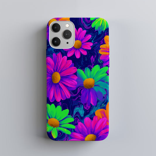 Electric Bloom: Y2K Neon Daisy Dreamscape