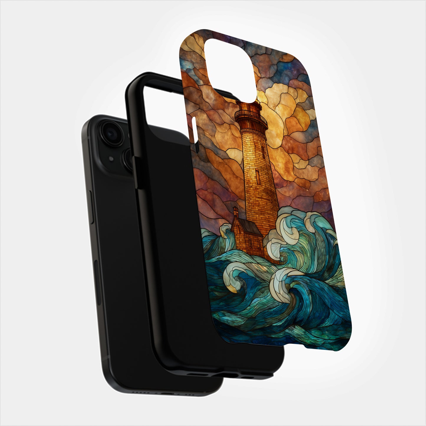 Beacon of Hope – Lighthouse Stained Glass Phone Case