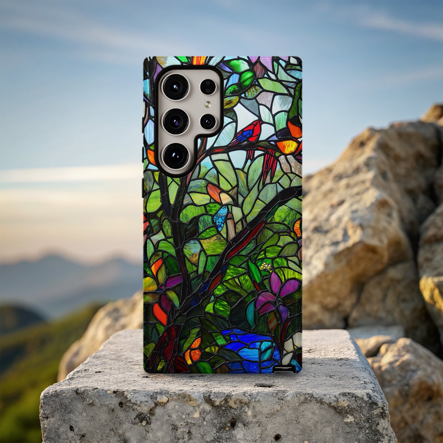 Tropical Paradise Stained Glass Phone Case
