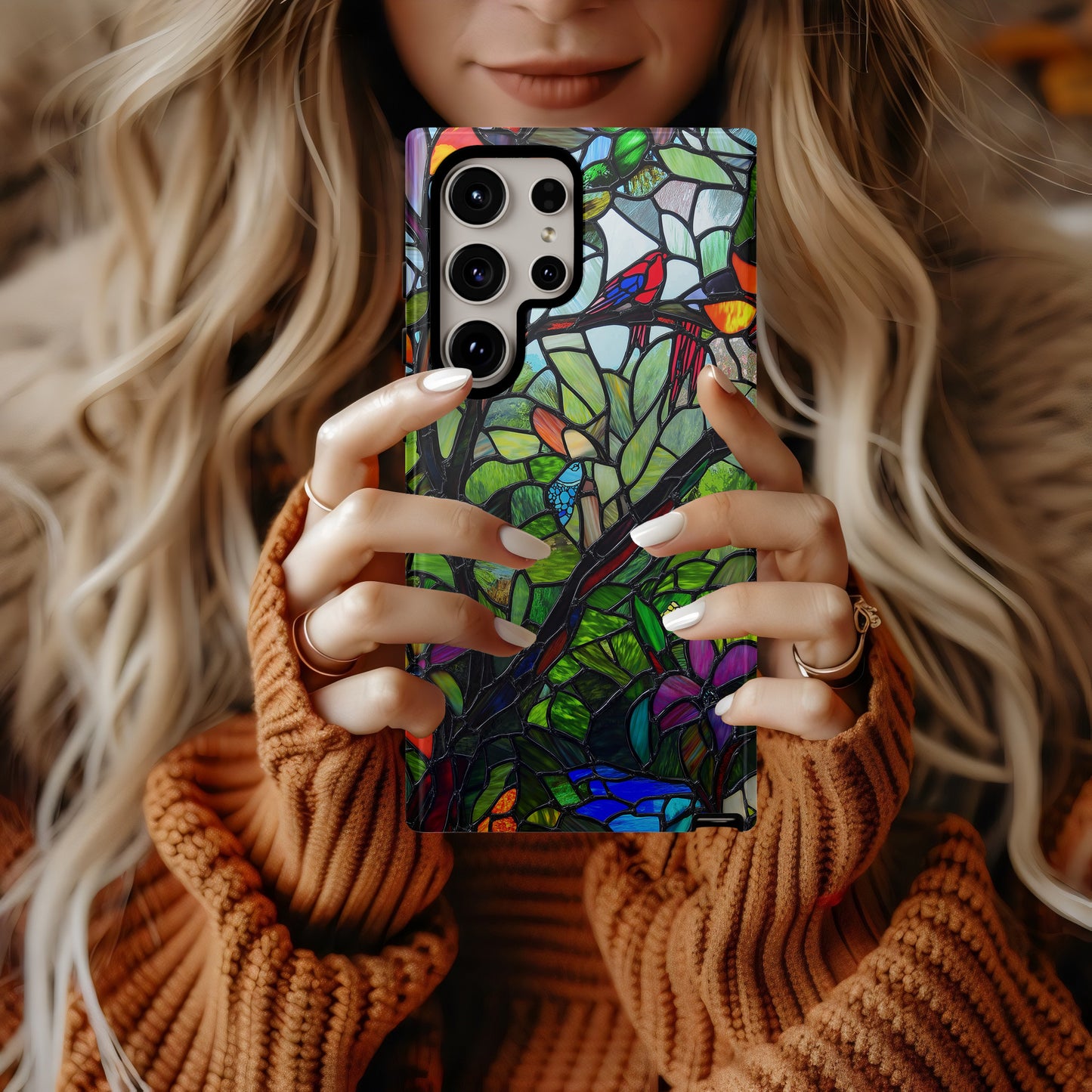 Tropical Paradise Stained Glass Phone Case