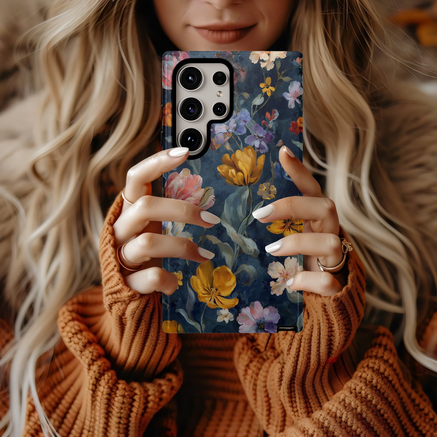 Moonlit Garden Elegance Floral Phone Case