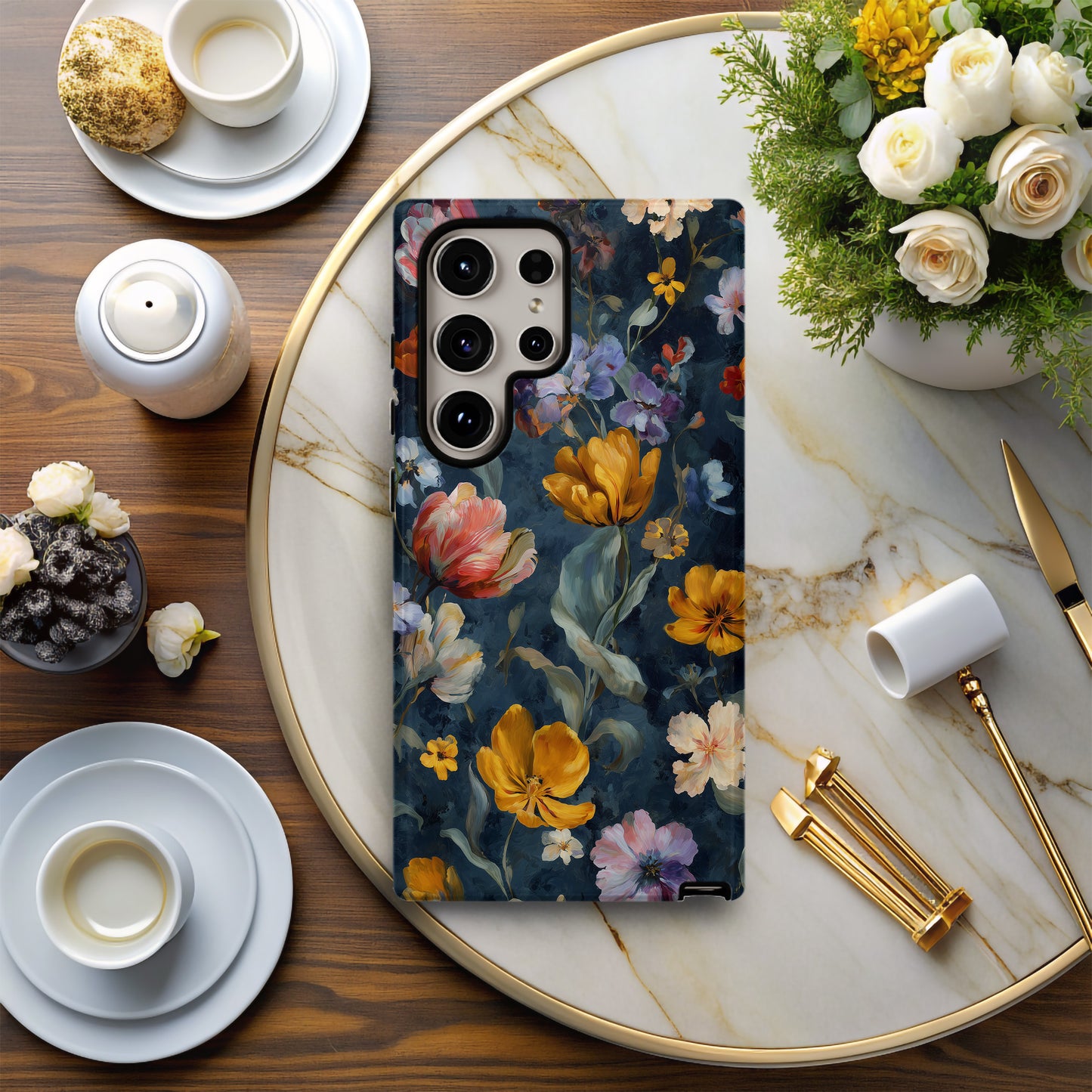 Moonlit Garden Elegance Floral Phone Case