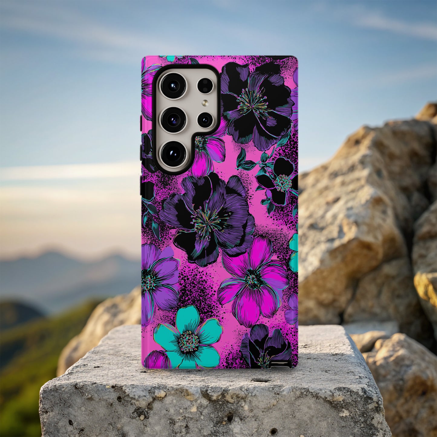 Neon Night Bloom Floral Phone Case