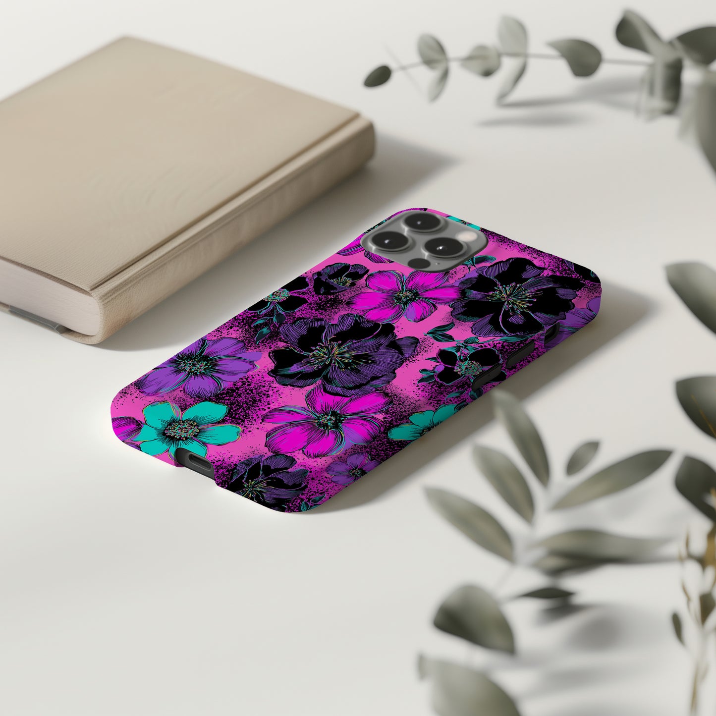 Neon Night Bloom Floral Phone Case