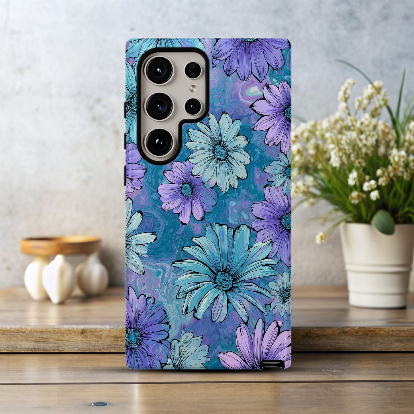 Icy Twilight Bloom Floral Phone Case