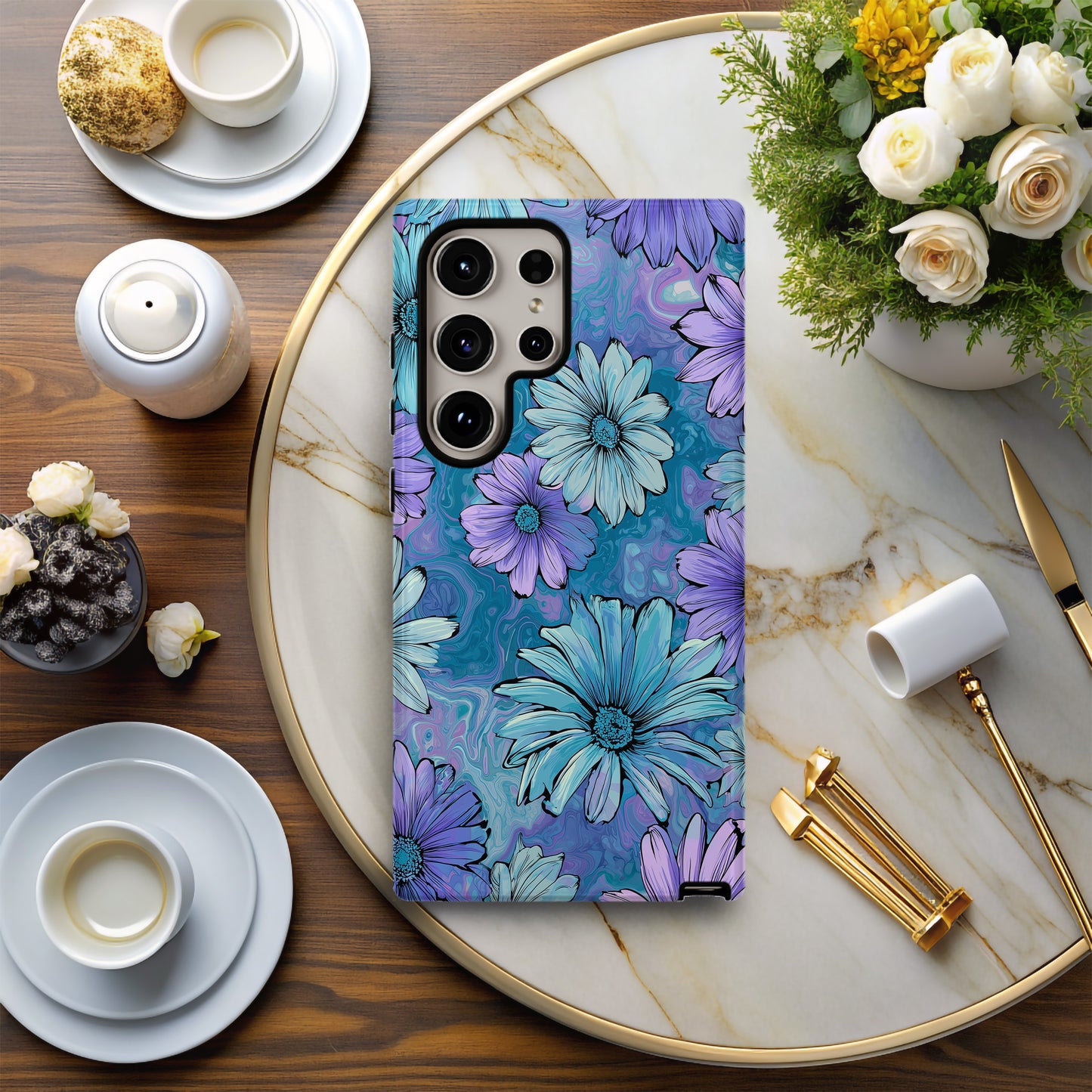 Icy Twilight Bloom Floral Phone Case