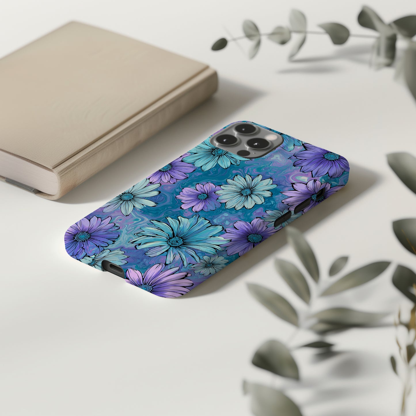 Icy Twilight Bloom Floral Phone Case