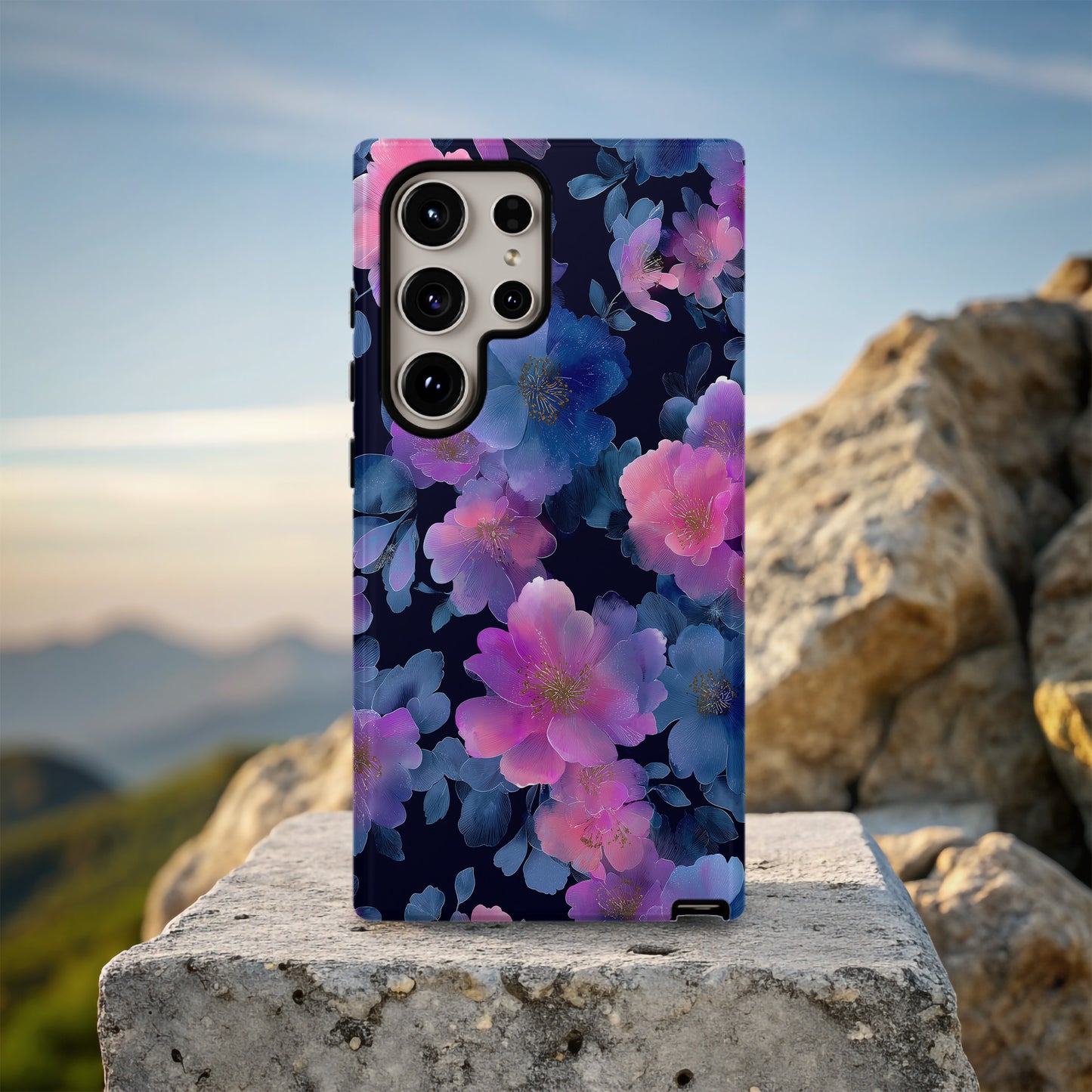 Midnight Radiance Floral Phone Case