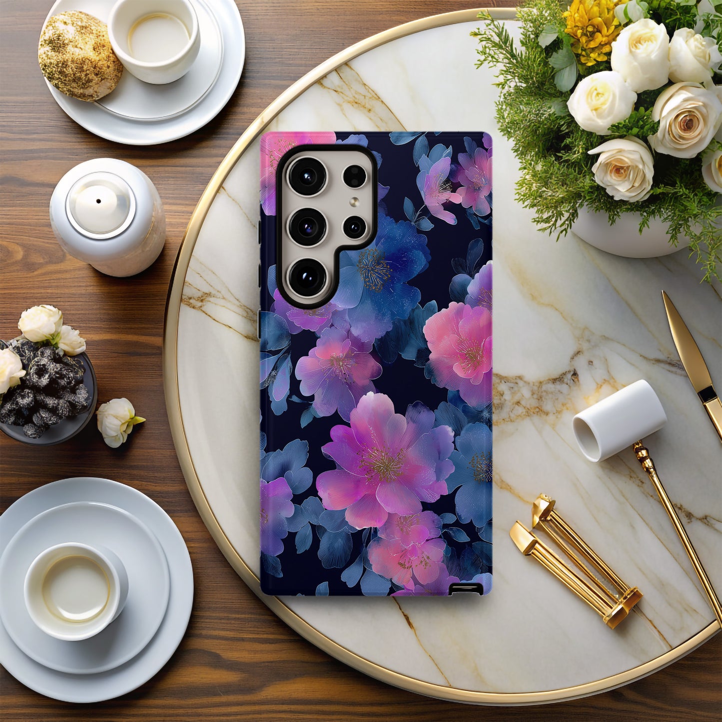 Midnight Radiance Floral Phone Case
