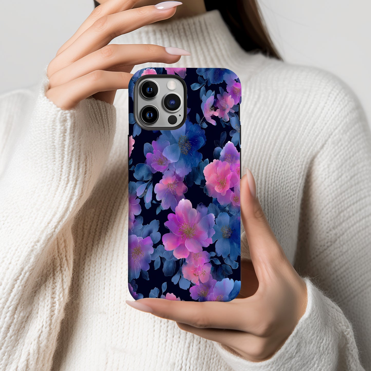 Midnight Radiance Floral Phone Case