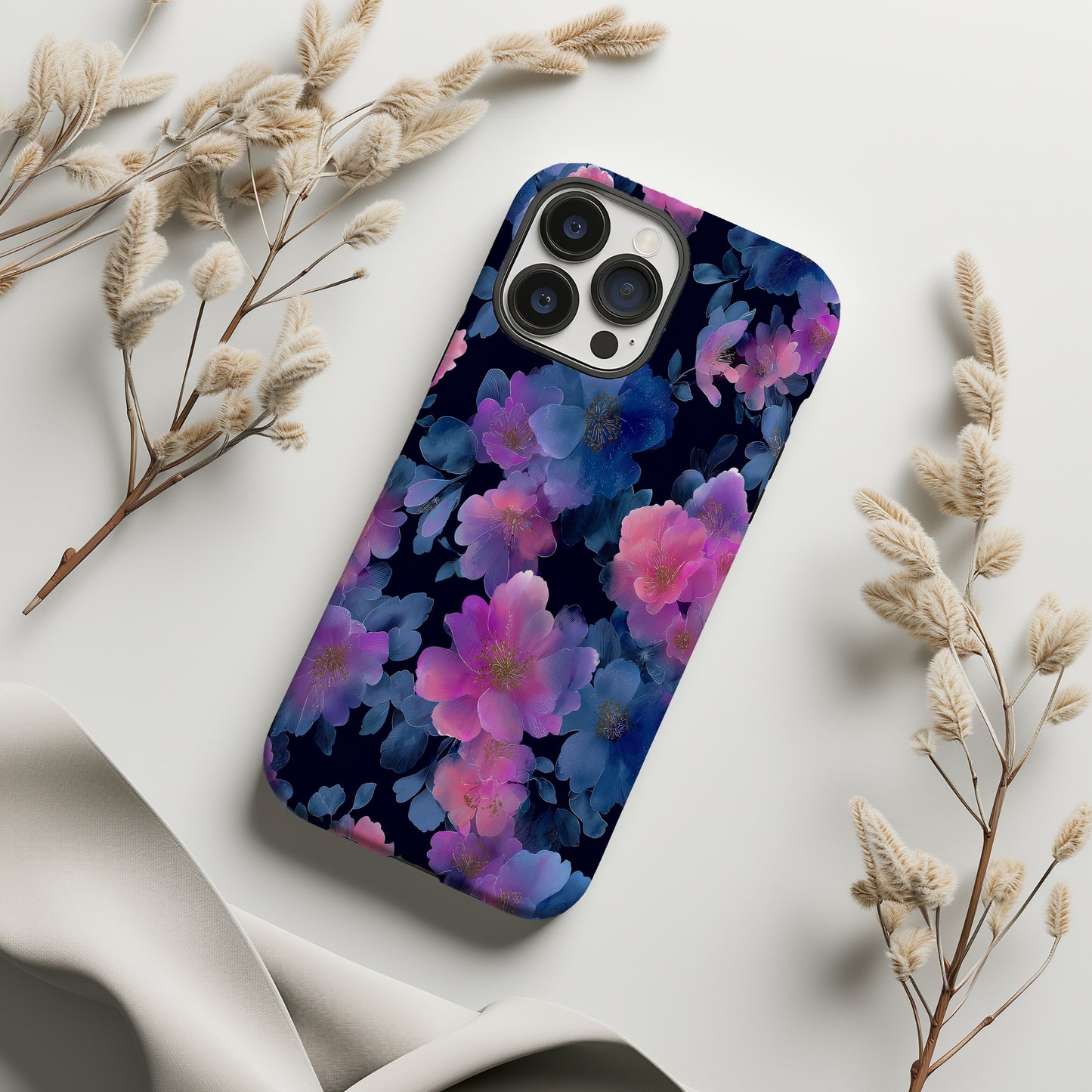 Midnight Radiance Floral Phone Case