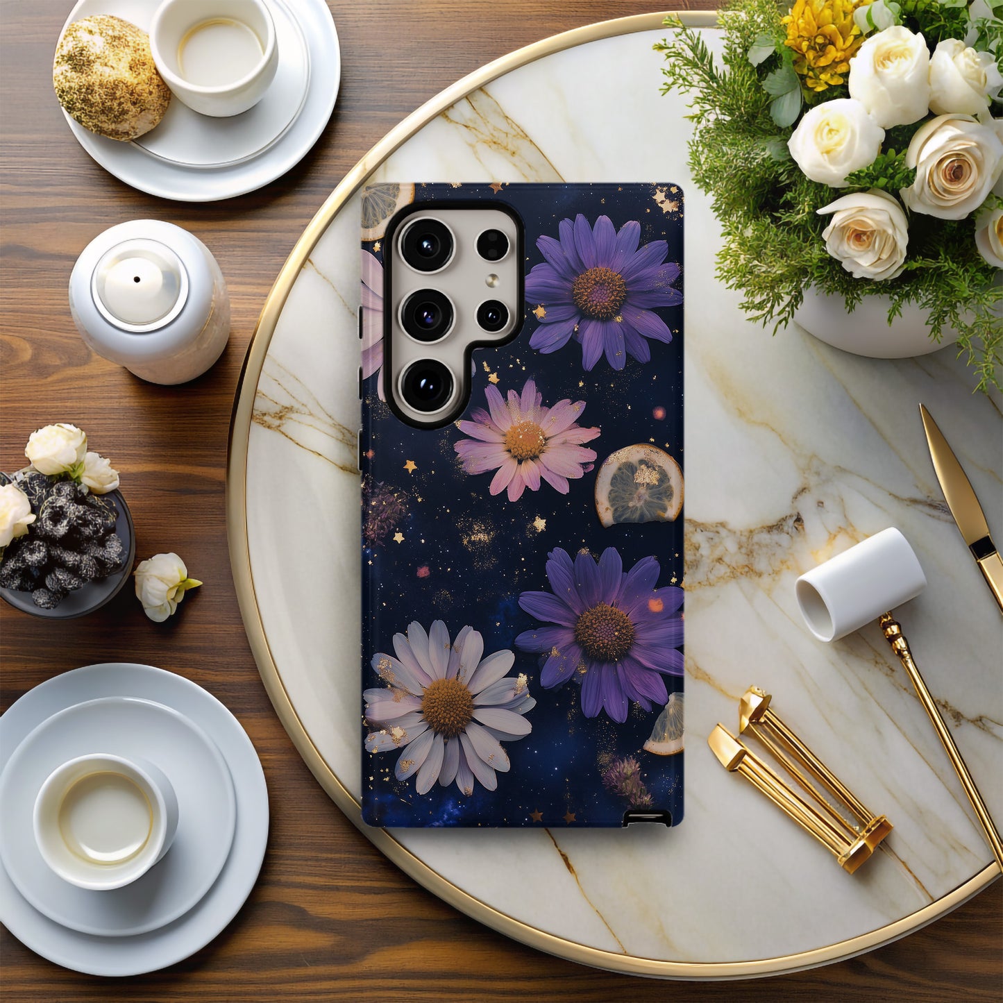 Galactic Petals & Cosmic Citrus Phone Case