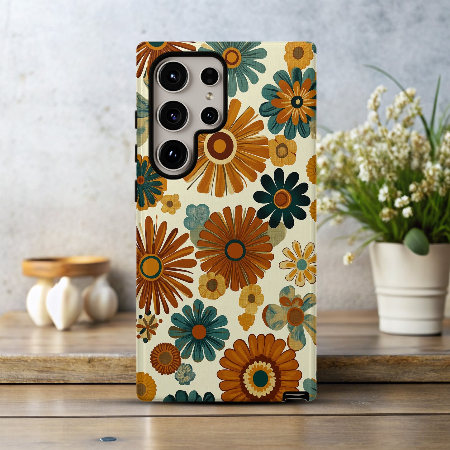 Retro Kaleidoscope Blooms Floral Phone Case