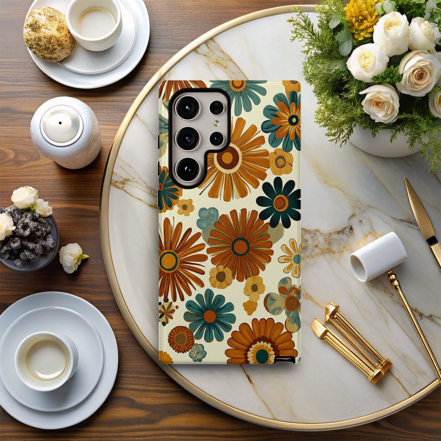 Retro Kaleidoscope Blooms Floral Phone Case