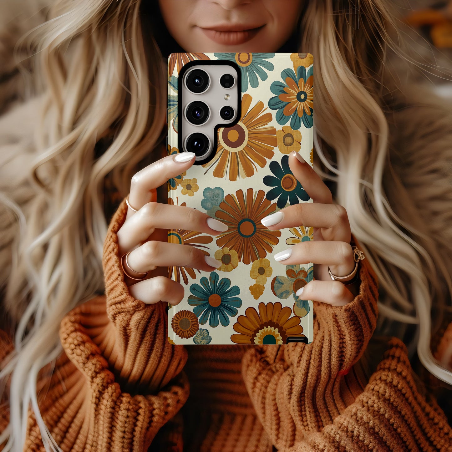 Retro Kaleidoscope Blooms Floral Phone Case