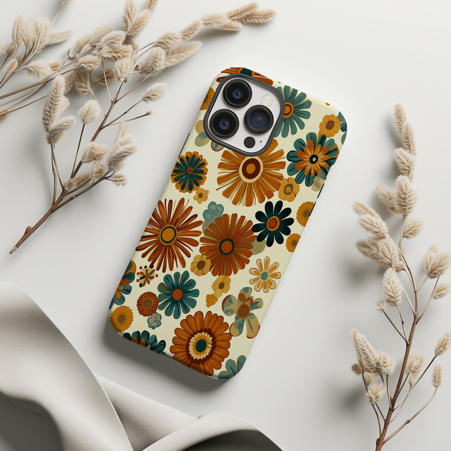 Retro Kaleidoscope Blooms Floral Phone Case