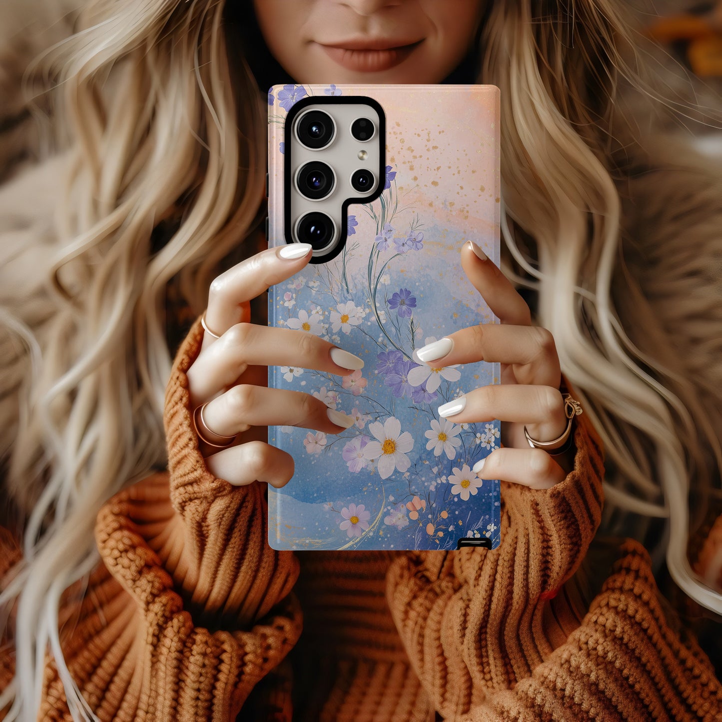 Pastel Wildflower Swirl Floral Phone Case