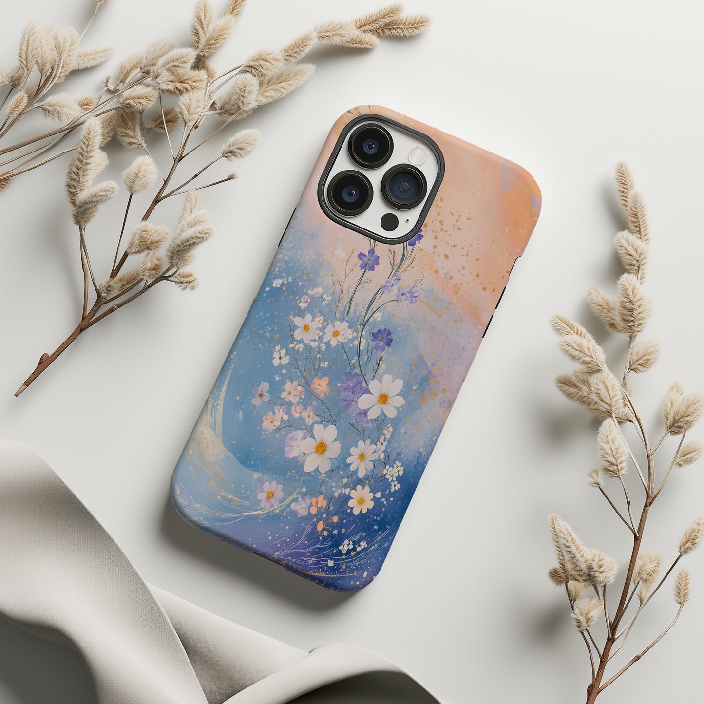 Pastel Wildflower Swirl Floral Phone Case
