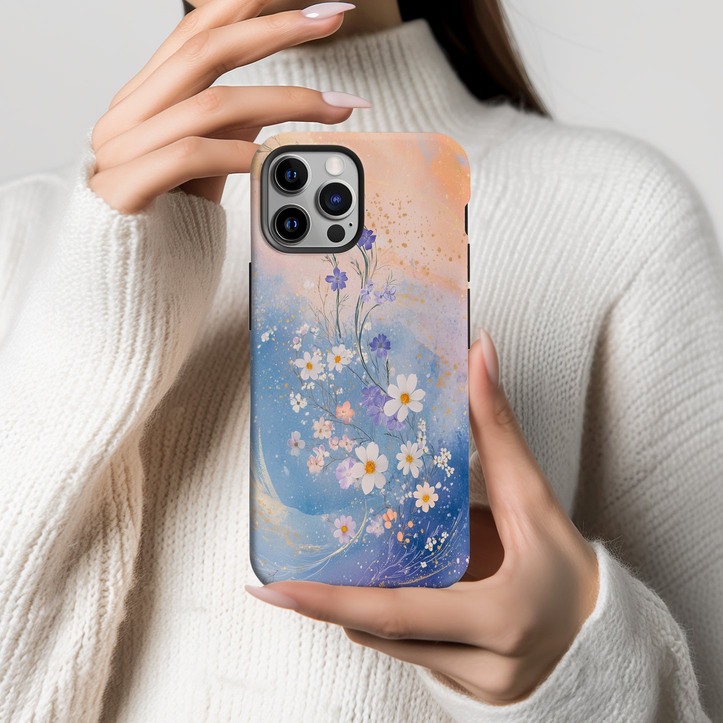 Pastel Wildflower Swirl Floral Phone Case