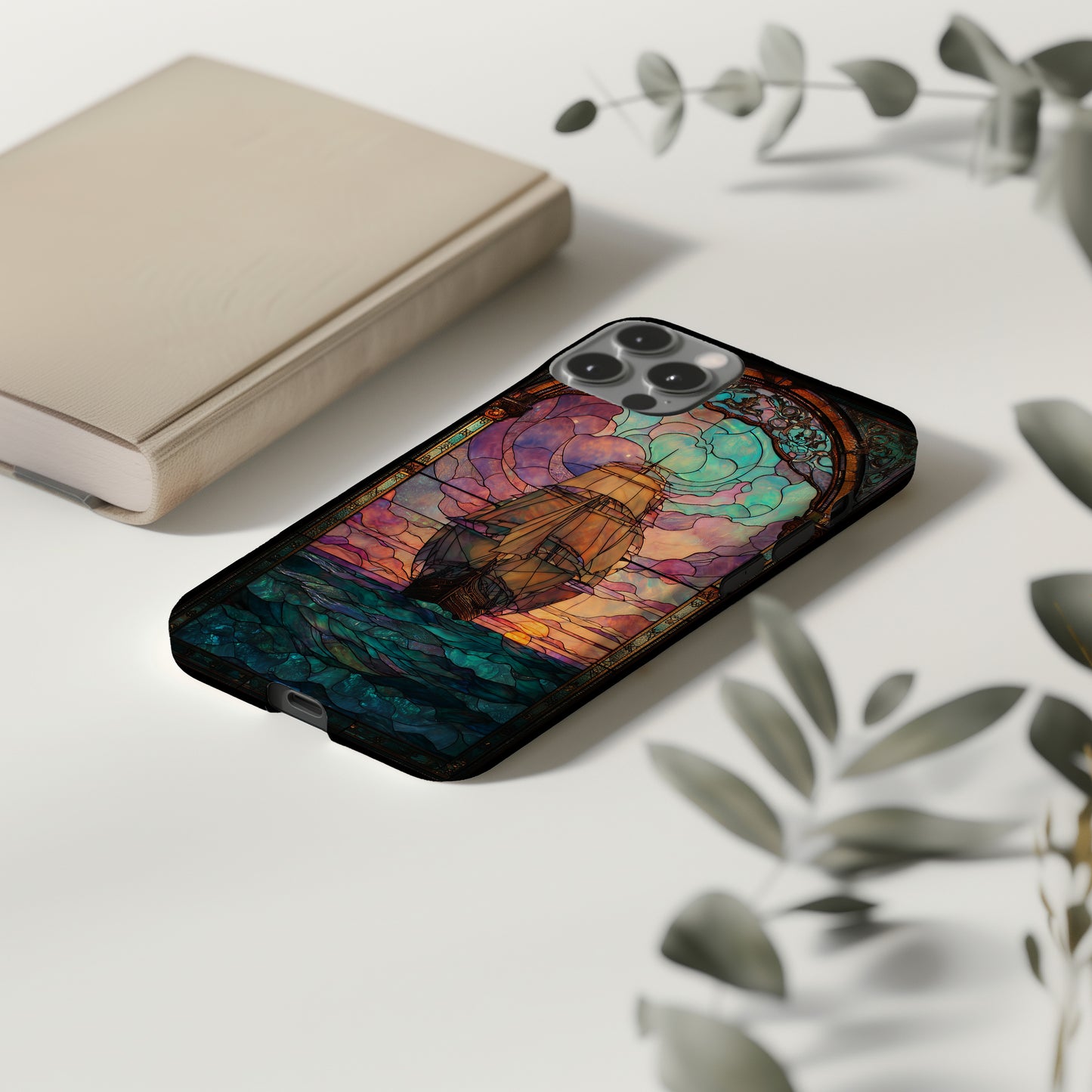 Celestial Voyage Stained Glass Phone Case