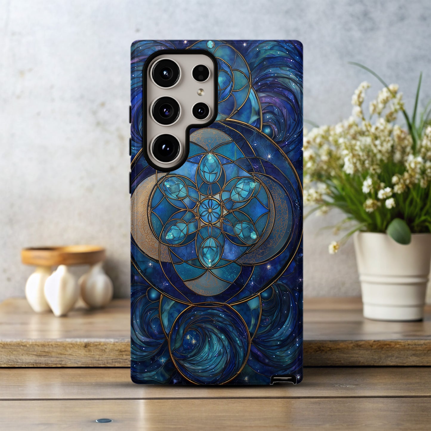 Celestial Mandala Stained Glass Phone Case