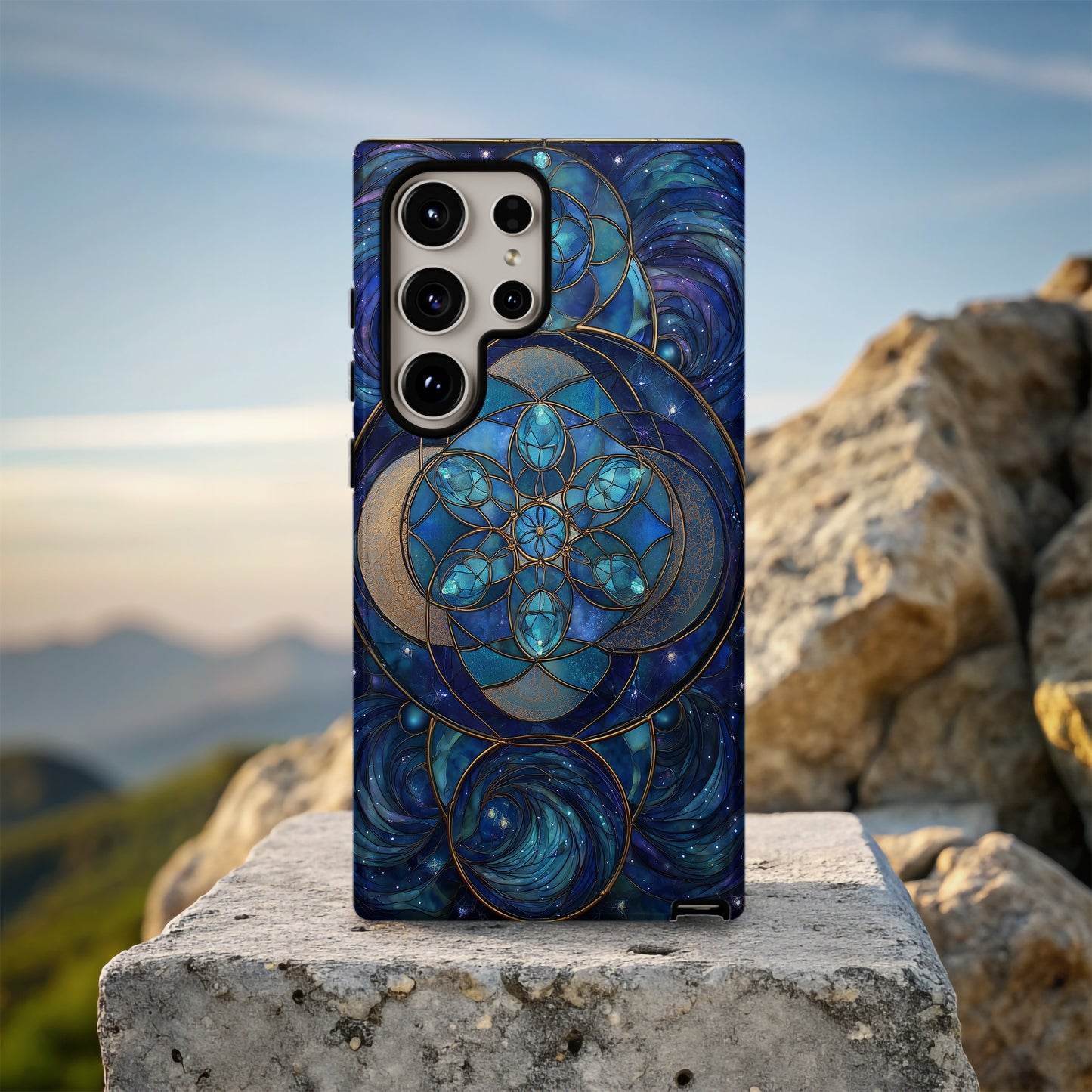 Celestial Mandala Stained Glass Phone Case