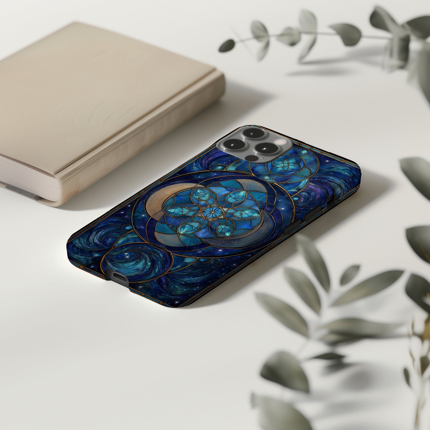 Celestial Mandala Stained Glass Phone Case
