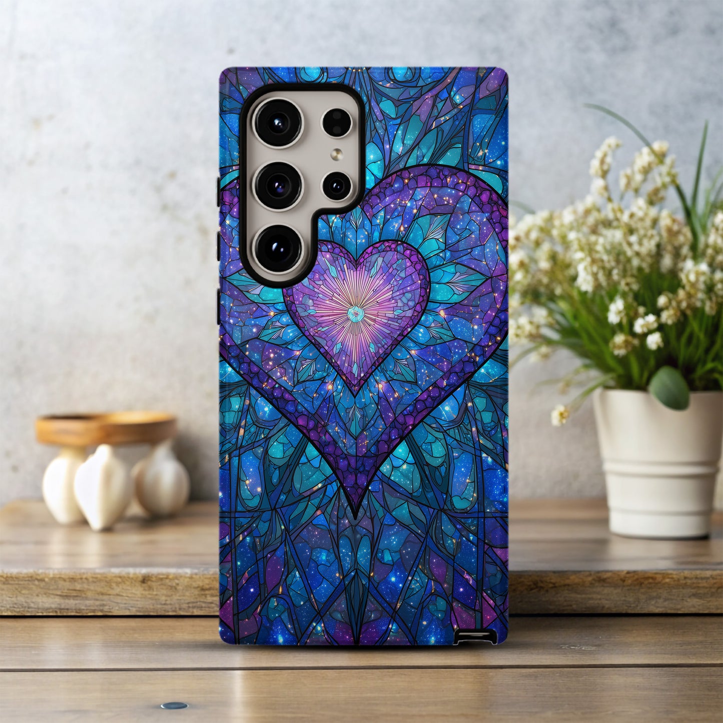 Celestial Heartlight Stained Glass Phone Case