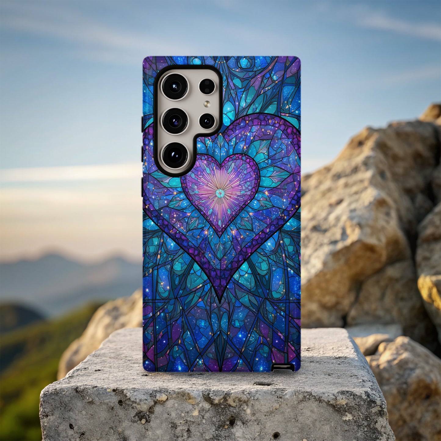 Celestial Heartlight Stained Glass Phone Case
