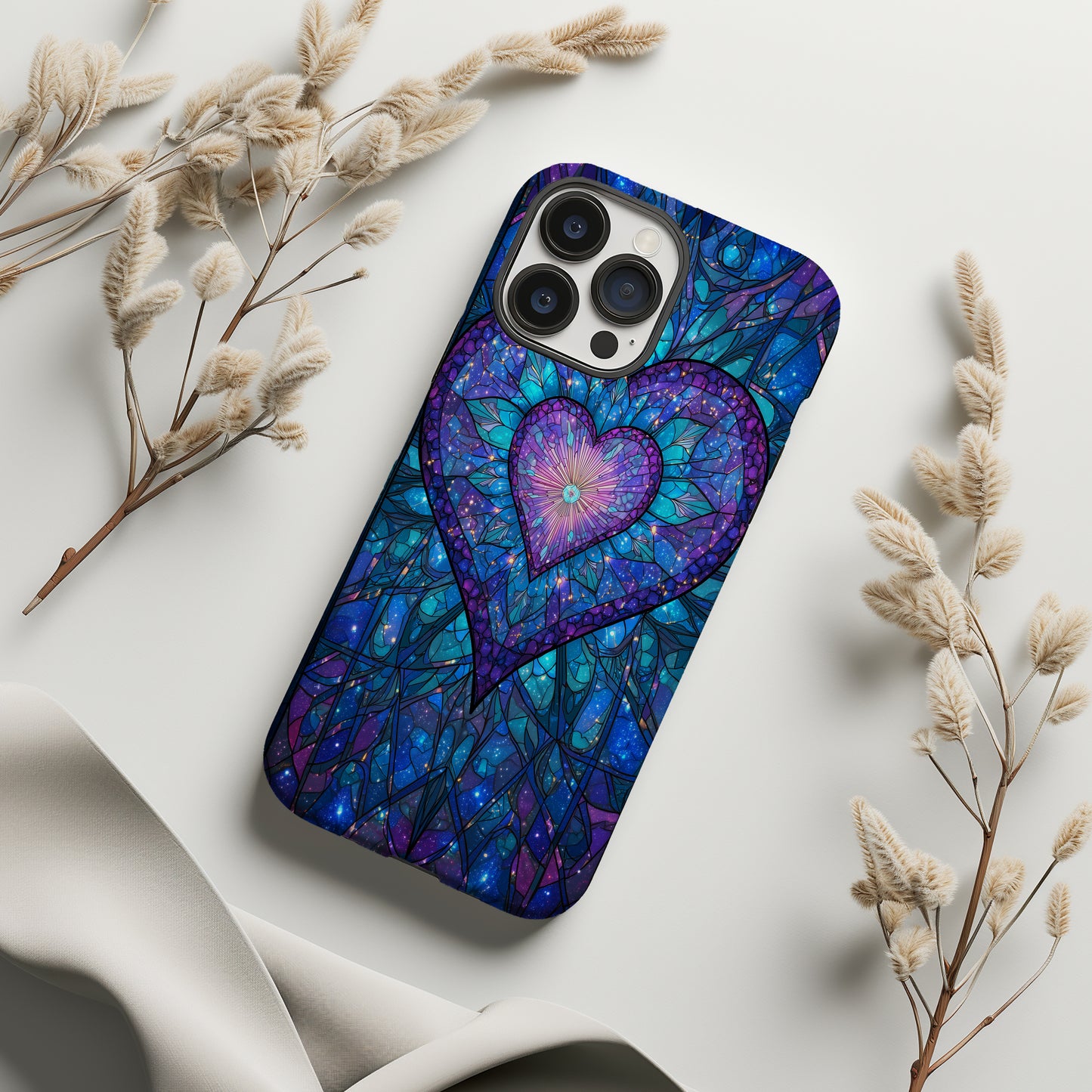 Celestial Heartlight Stained Glass Phone Case