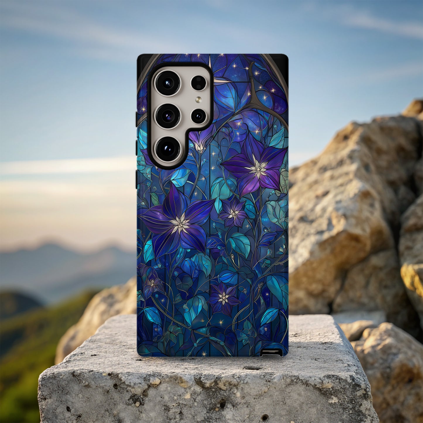Nocturnal Garden Stained Glass Phone Case