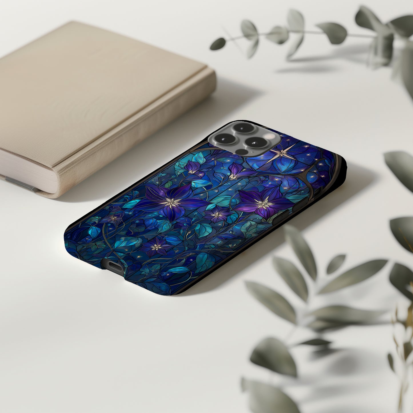 Nocturnal Garden Stained Glass Phone Case