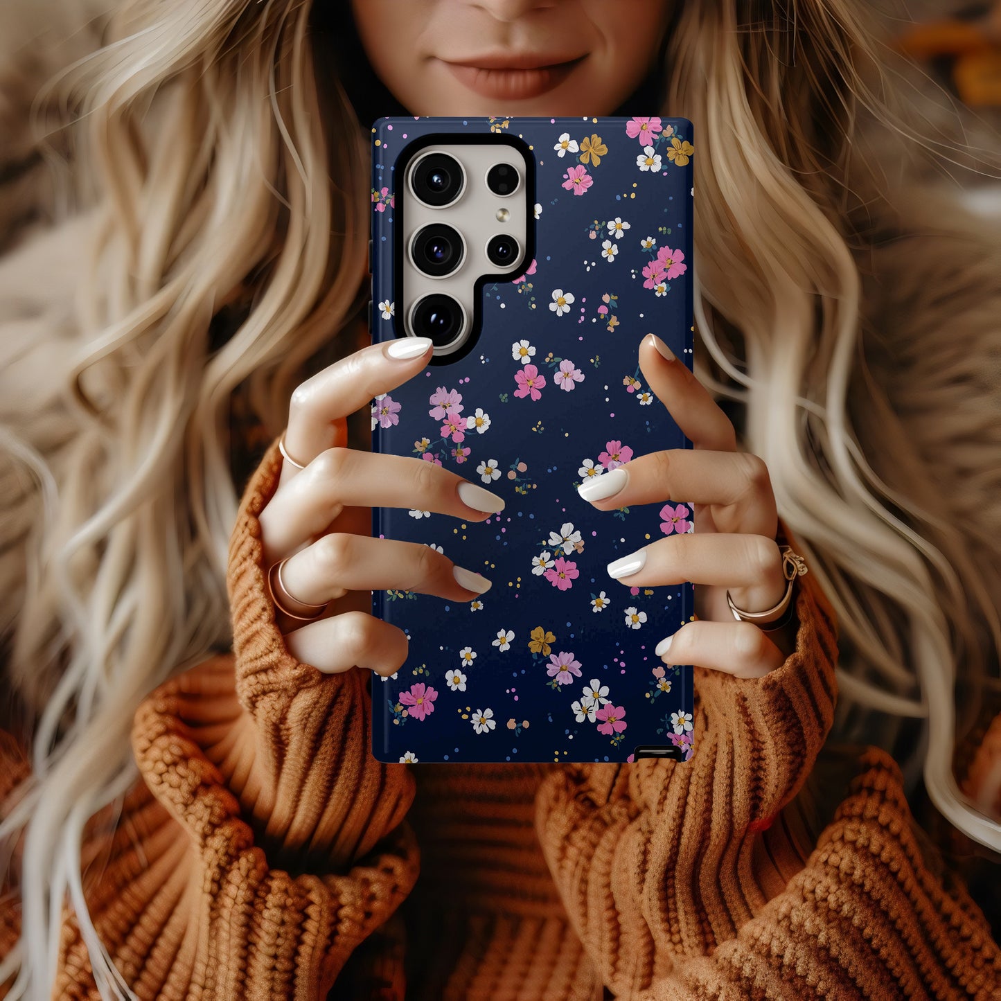 Midnight Petal Drift Phone Case