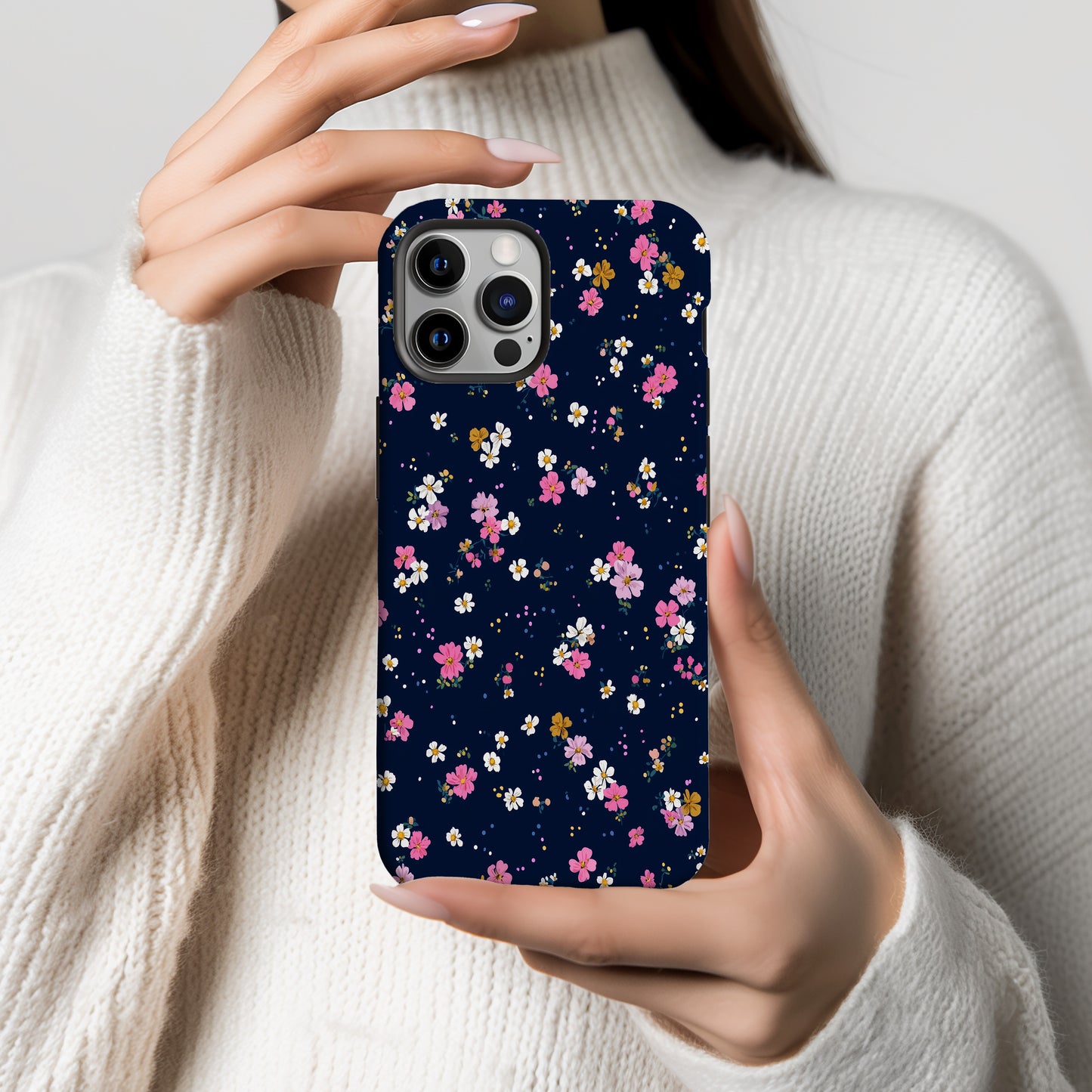 Midnight Petal Drift Phone Case