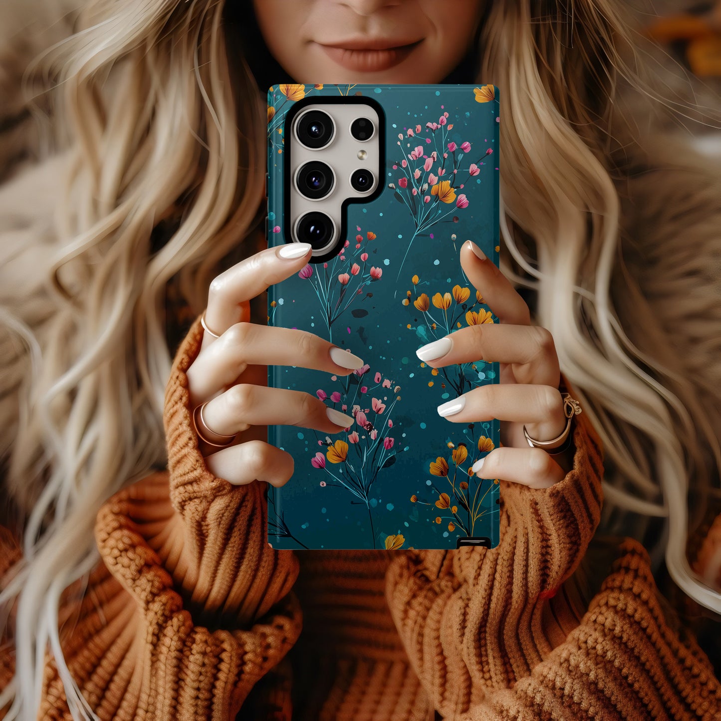 Midnight Wildflower Meadow Phone Case