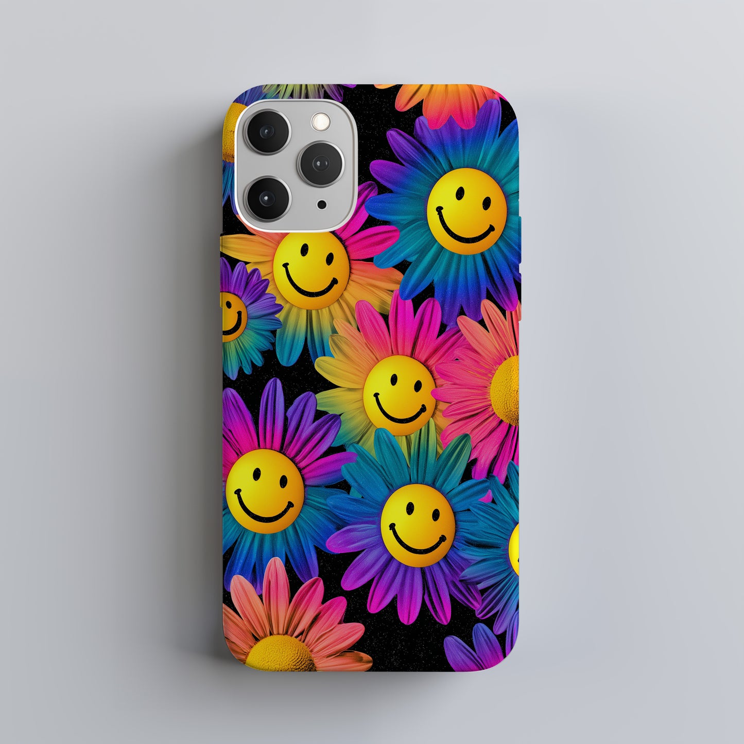 Neon Bloom Smiley Phone Case