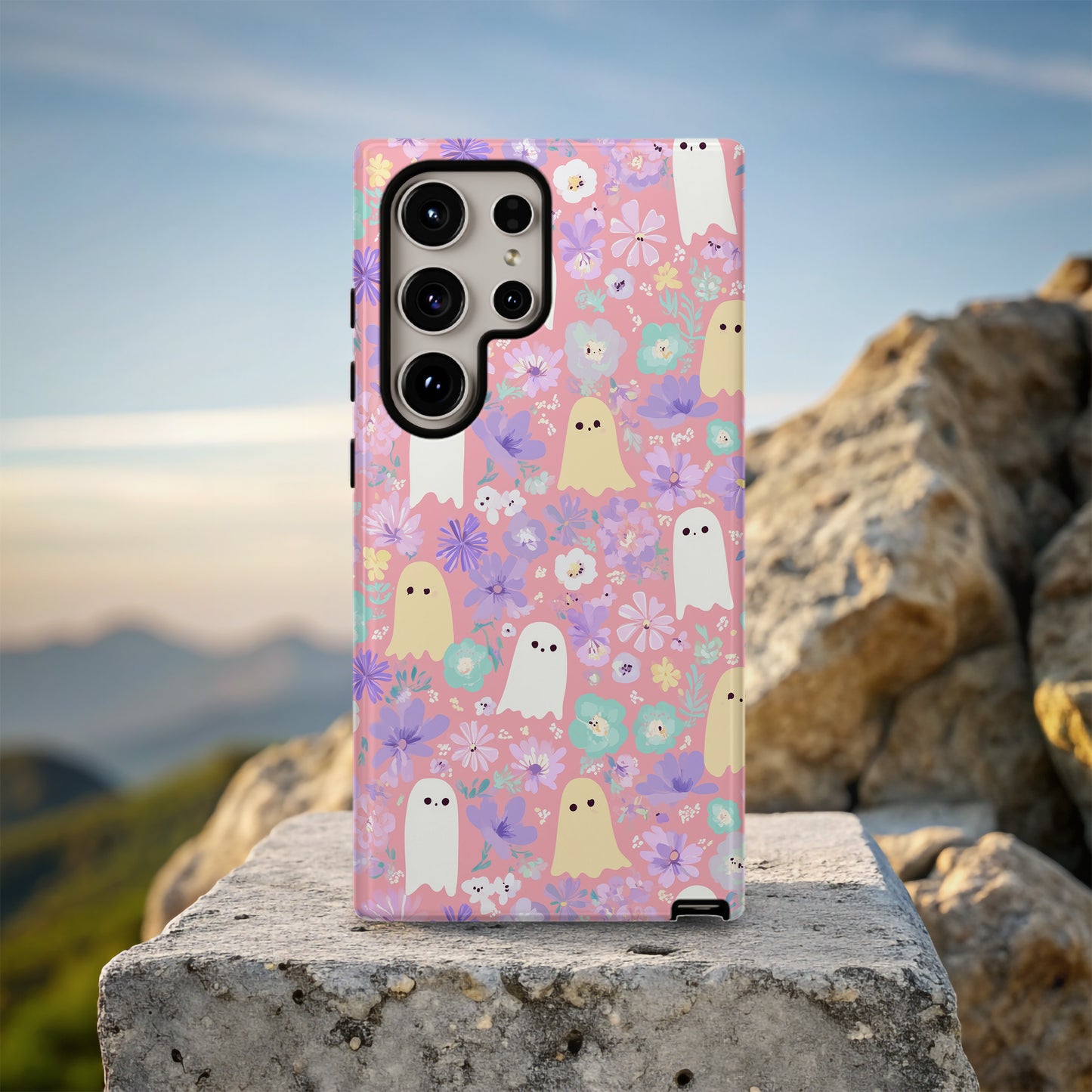 Floral Ghost Aesthetic Phone Case β Cute Pastel Protective Case