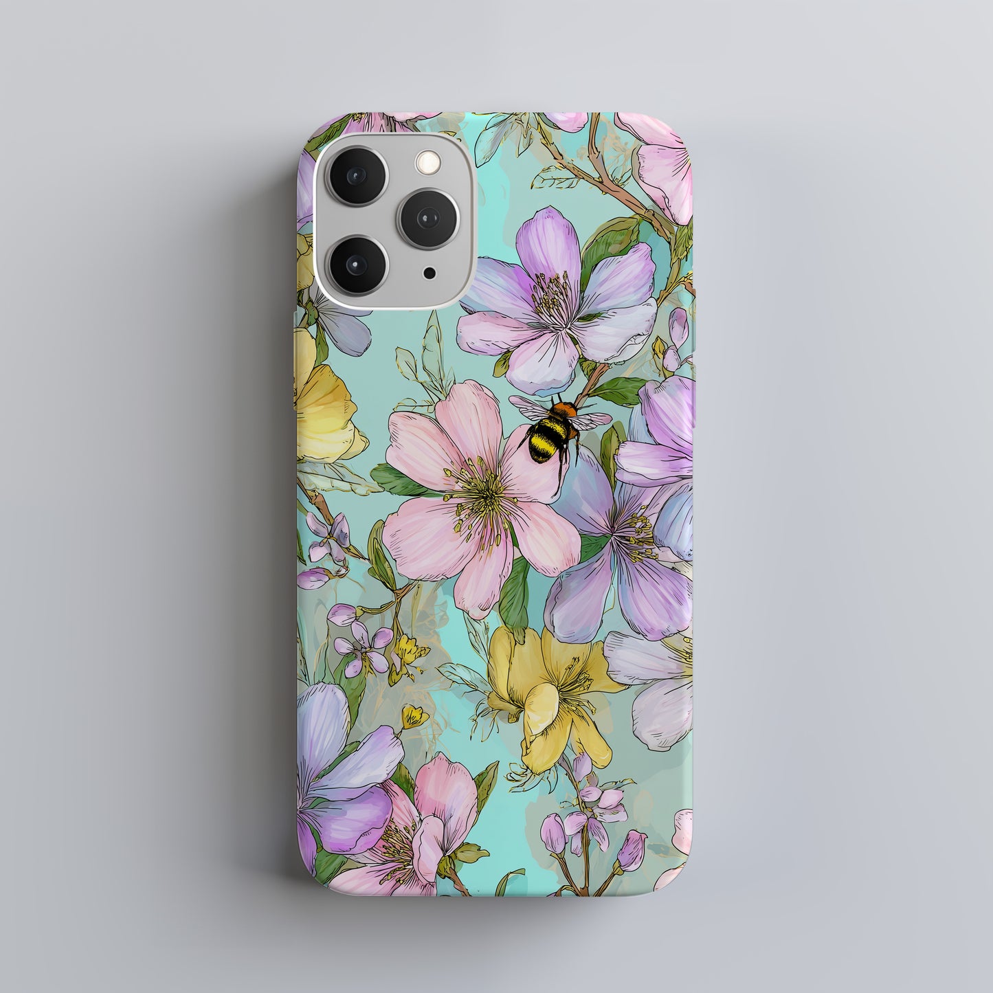 Spring Blossom Bee Phone Case β Pastel Floral Aesthetic Protective Case