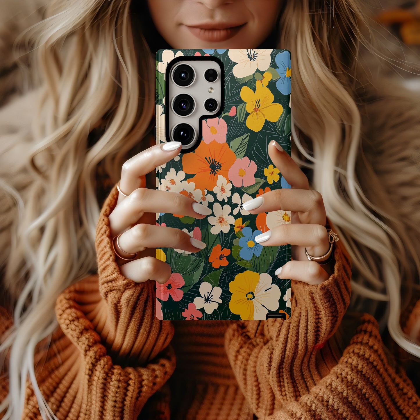 Bold Tropical Bloom Phone Case – Vibrant Colorful Floral Design
