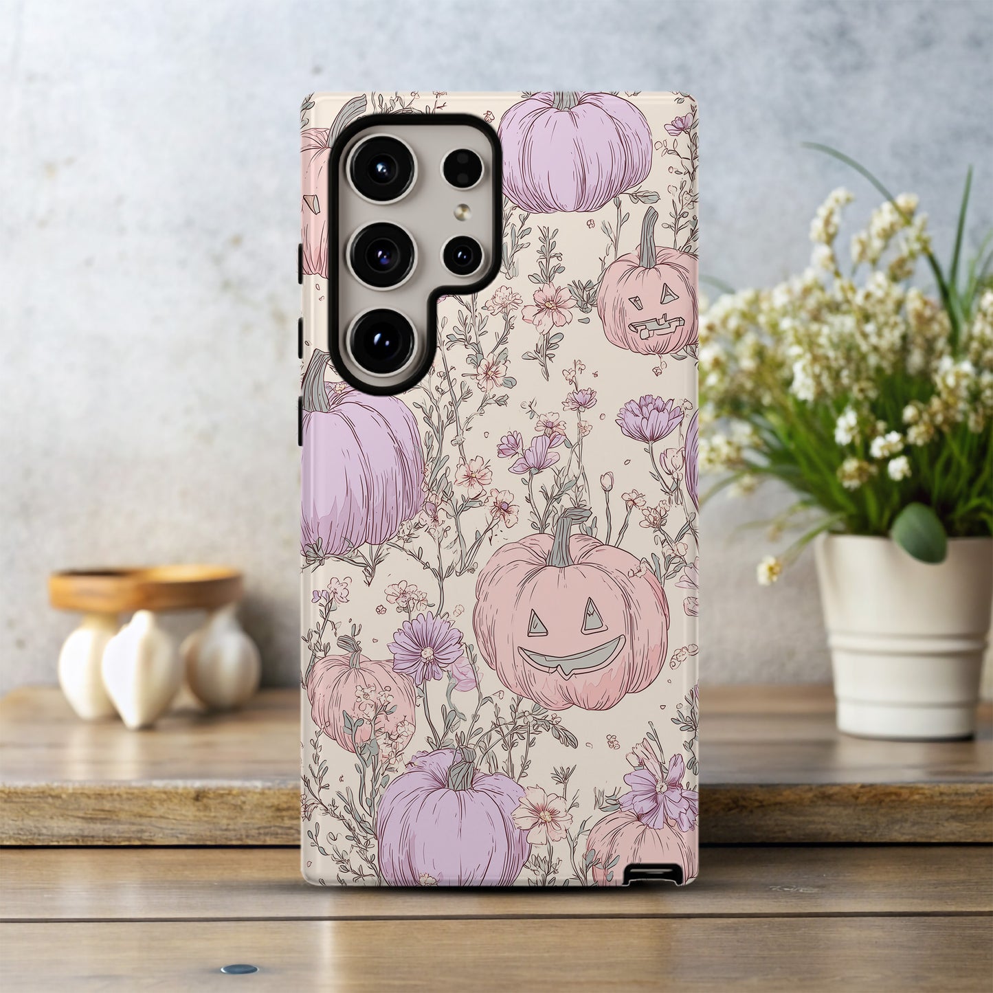 Pastel Pumpkin Patch Phone Case β Cute Halloween Floral Design ππΈ