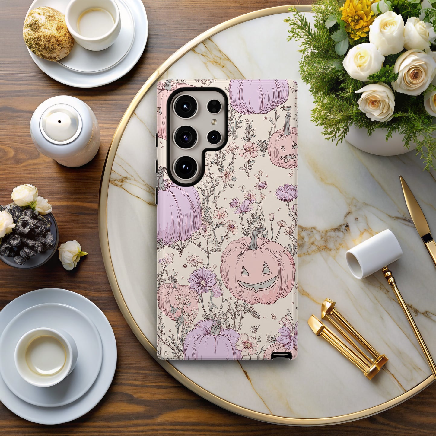 Pastel Pumpkin Patch Phone Case β Cute Halloween Floral Design ππΈ
