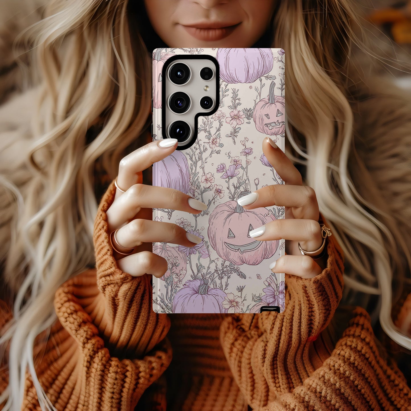 Pastel Pumpkin Patch Phone Case β Cute Halloween Floral Design ππΈ